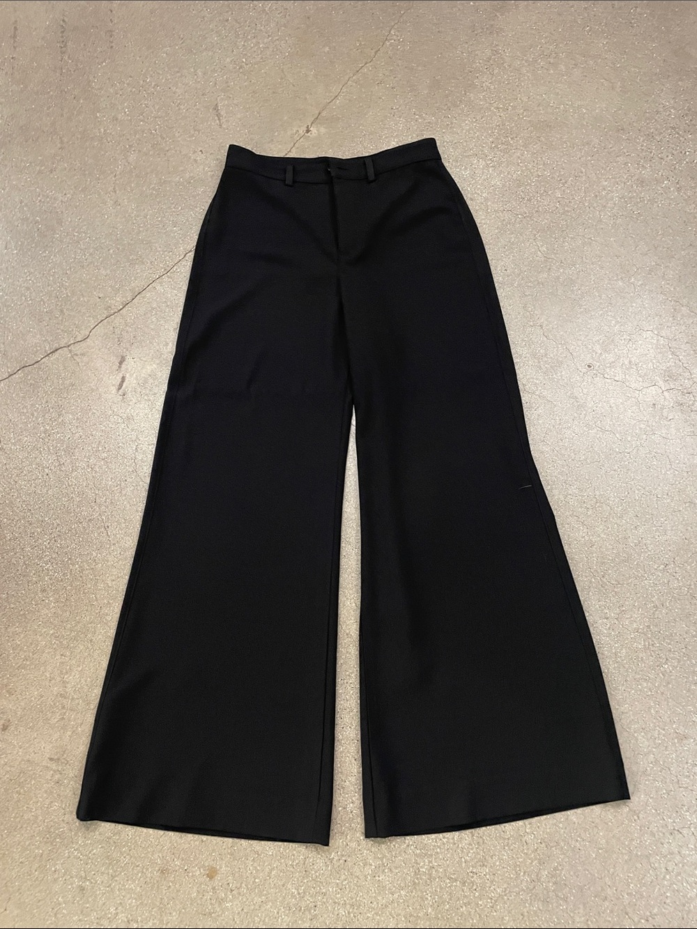 Enza Costa Black Wide-Leg Trousers with High Waist
